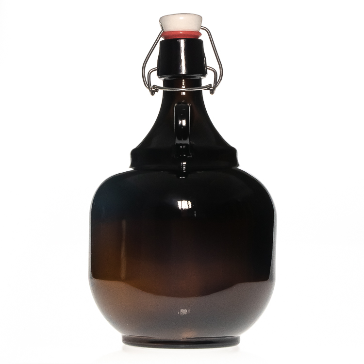 New Style Amber Growler 2L Beer Glass Bottle Brown California Wine Bottles