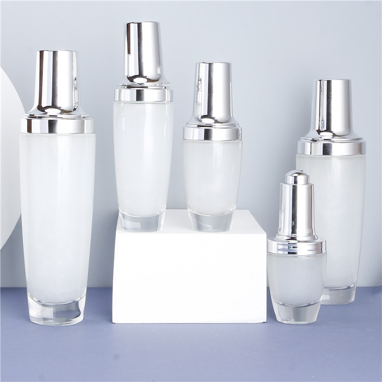 New Style Cosmetic Packaging Lotion Bottle Set Glass Jar Container