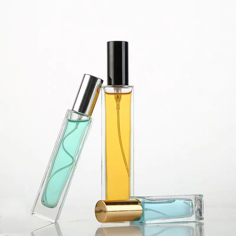 New Style Custom 5ml 10ml 20ml 30ml 50ml 100ml Long Tube Glass Perfume Bottles With Screw Sprayer Cap