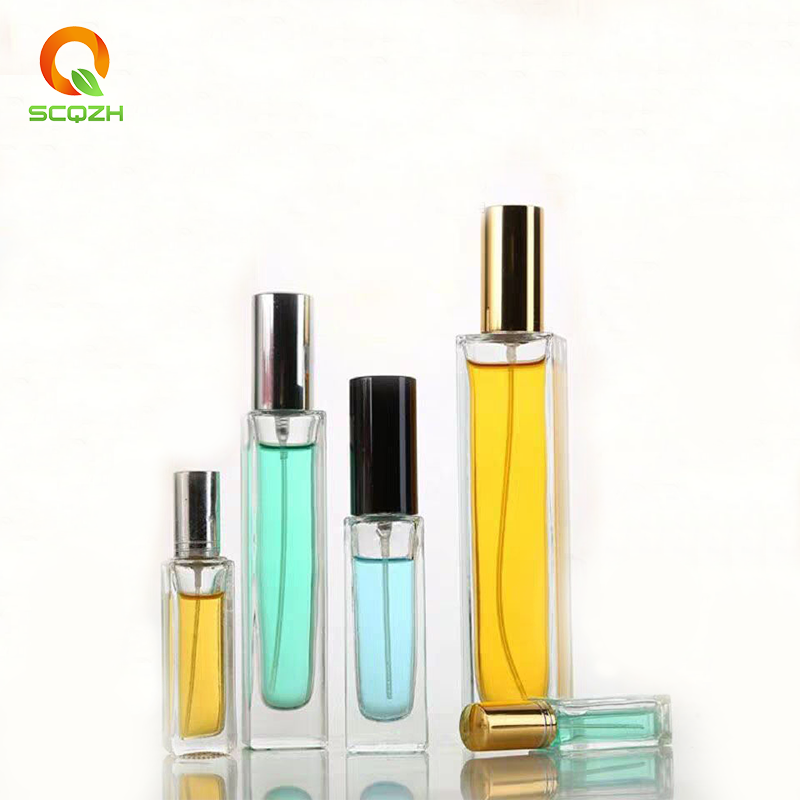 New Style Custom 5ml 10ml 20ml 30ml 50ml 100ml Long Tube Glass Perfume Bottles With Screw Sprayer Cap