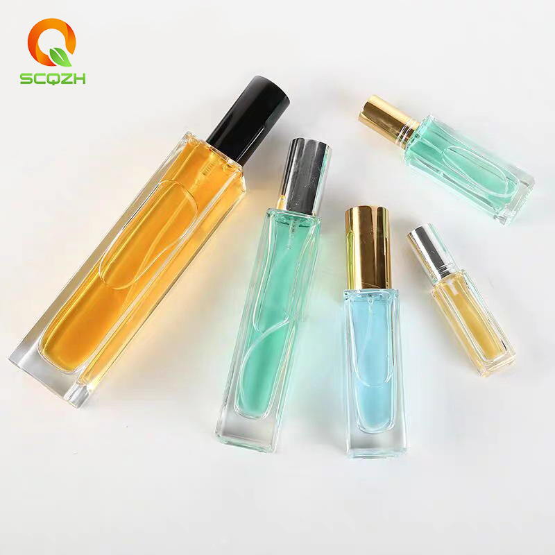 New Style Custom 5ml 10ml 20ml 30ml 50ml 100ml Long Tube Glass Perfume Bottles With Screw Sprayer Cap
