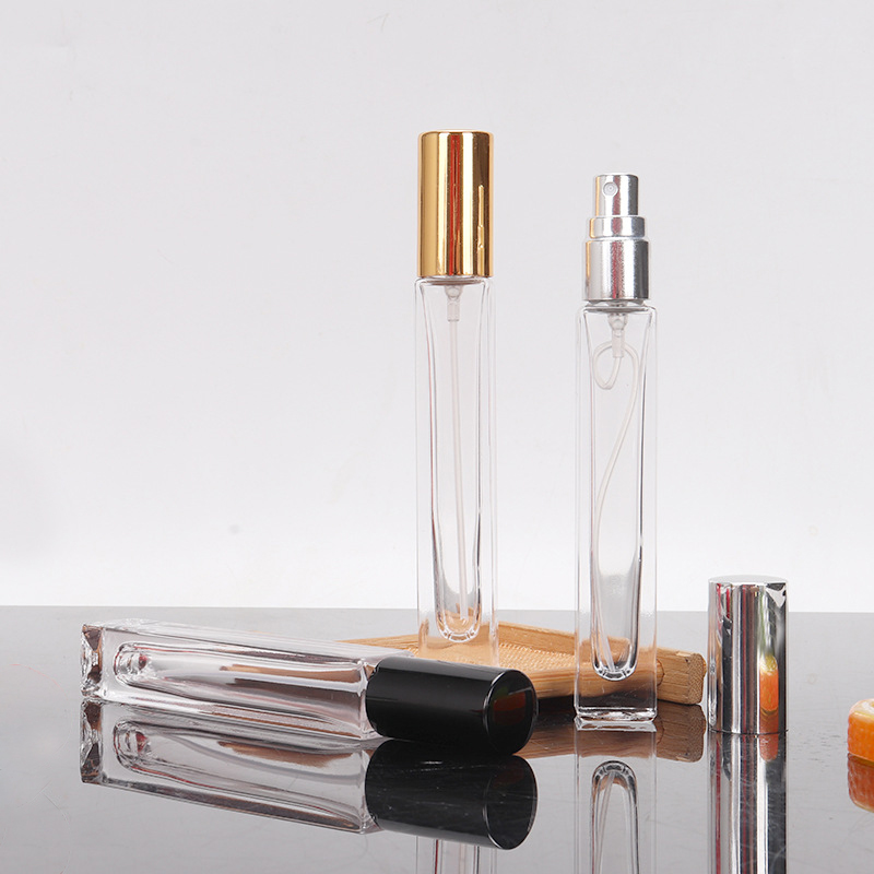 New Style Custom 5ml 10ml 20ml 30ml 50ml 100ml Long Tube Glass Perfume Bottles With Screw Sprayer Cap
