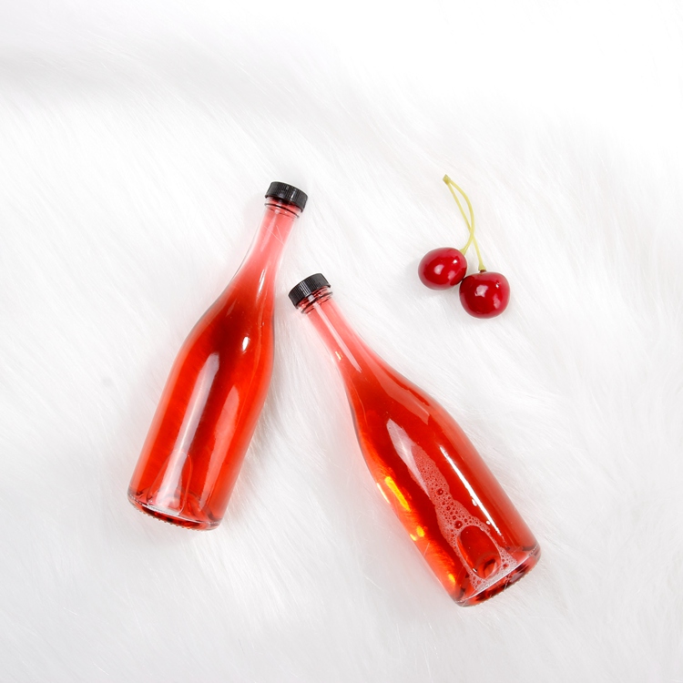New Style Empty Champagne Bottle Clear Wine Bottle Glass Wholesale Fancy Flint Hot Sale Cold Press Juice Bottle With Lid