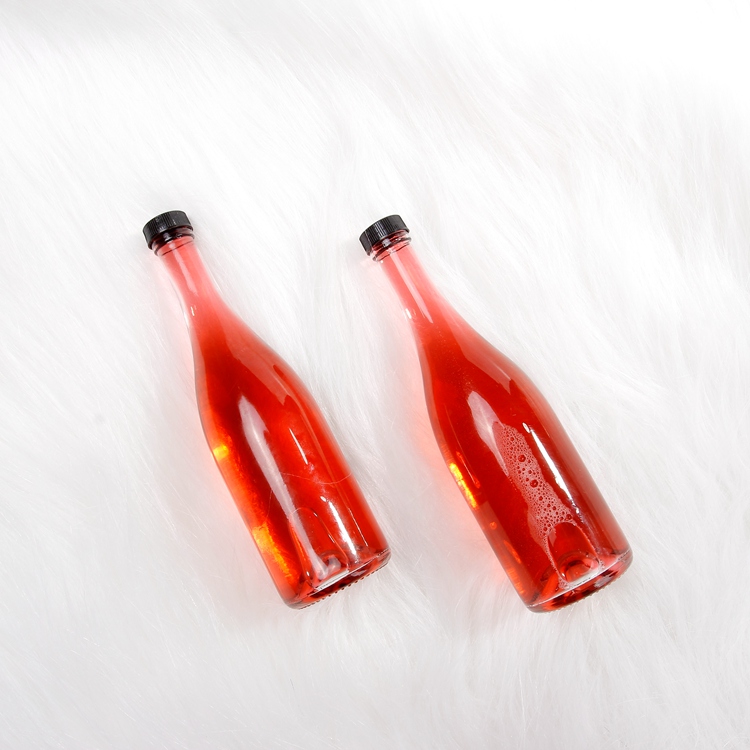 New Style Empty Champagne Bottle Clear Wine Bottle Glass Wholesale Fancy Flint Hot Sale Cold Press Juice Bottle With Lid