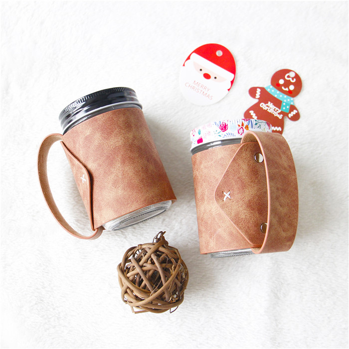 New Style Glass Jars With Leather Cases