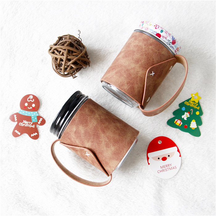 New Style Glass Jars With Leather Cases