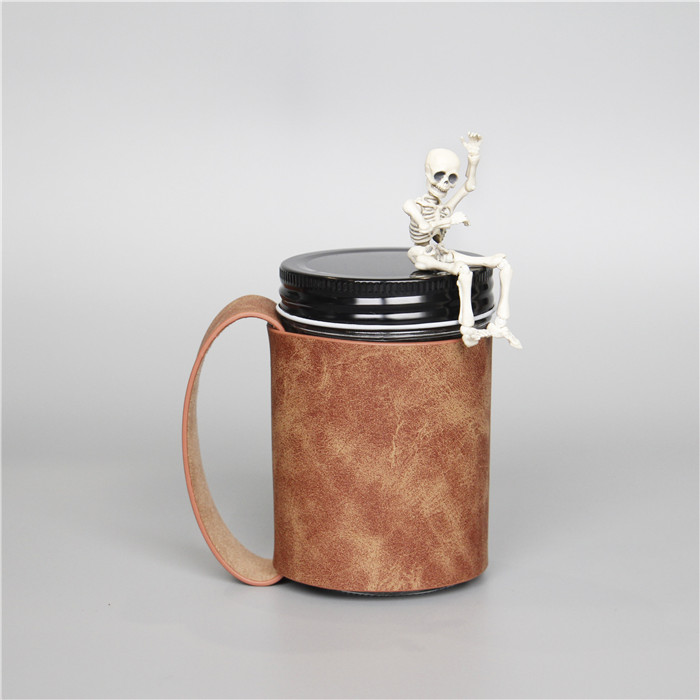 New Style Glass Jars With Leather Cases