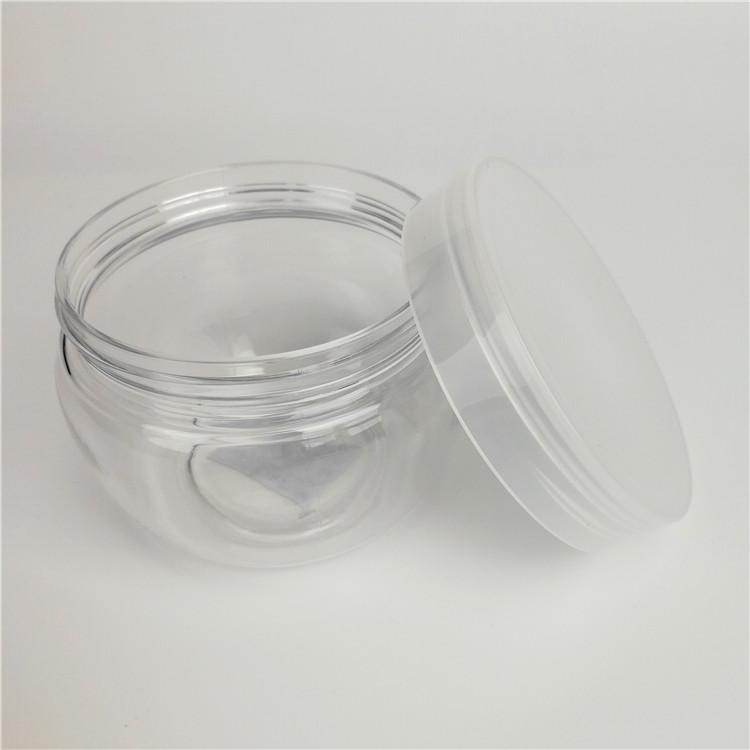 New Style PET Plastic Cream Cosmetic Jar 160g 200g Round Ball Shape Empty Transparent Clear Jar for Face Cream Packaging