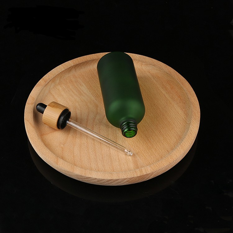 New Style frosted green essential oil bottle essential oil bottle roller bamboo bottles