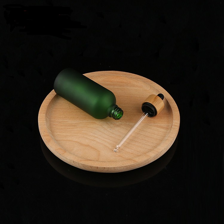 New Style frosted green essential oil bottle essential oil bottle roller bamboo bottles