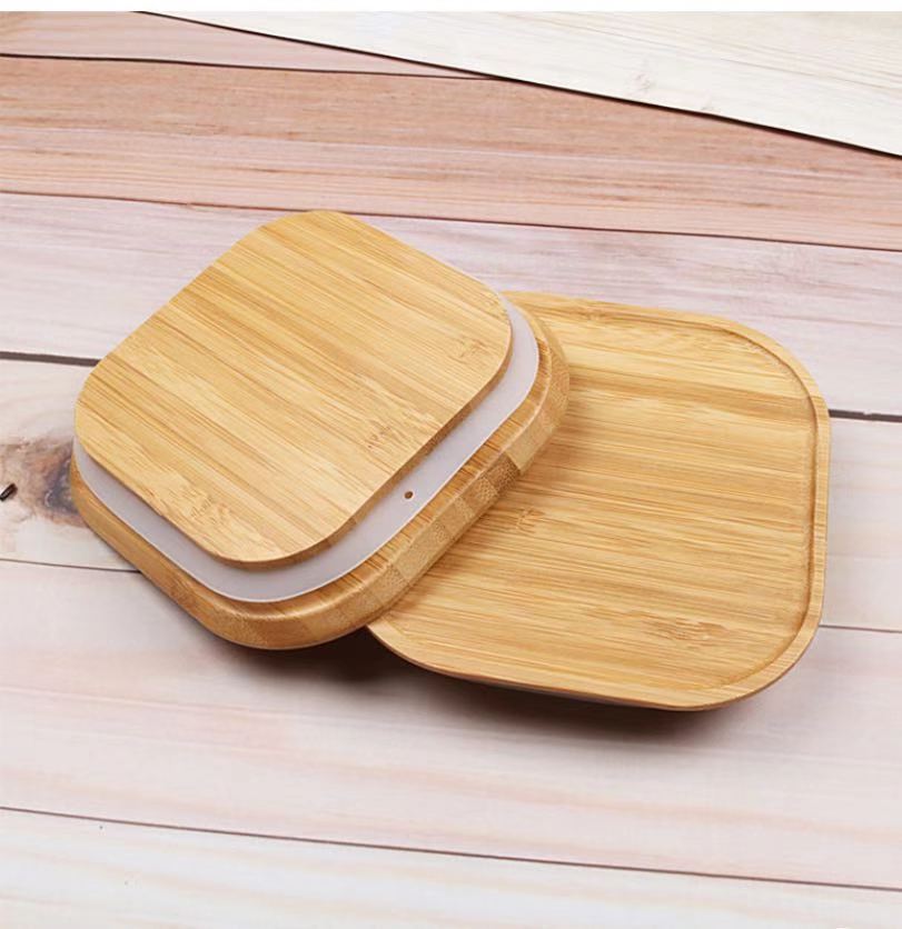 New Transparent Glass Sealed Jar Kitchen Food Storage Can Square Bamboo Lid Sealed Storage Can