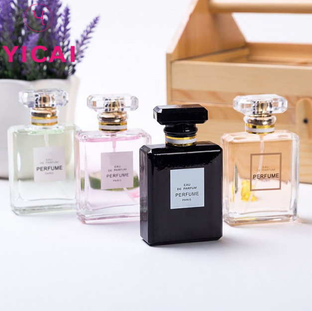 New Type 100ml Small Square Empty And Transparent Spray Perfume Glass Bottle