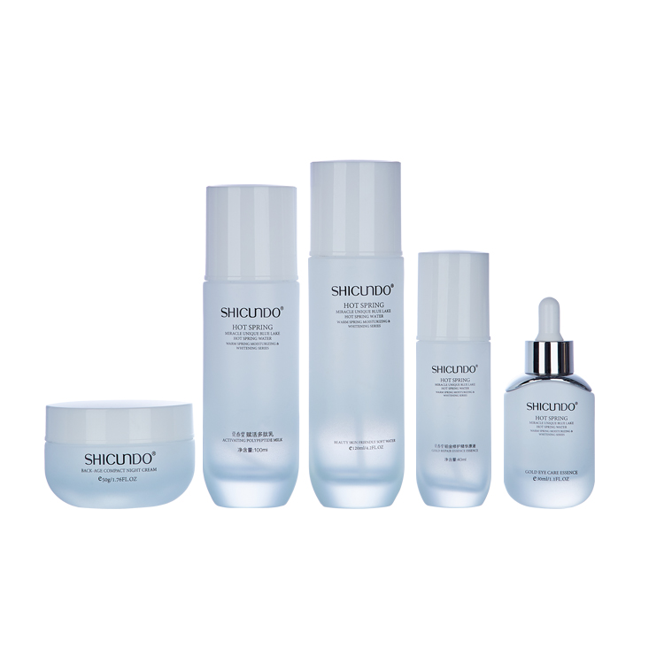 New White Frosted Bottle Glass Dropper Heavy Bottle 30ML Personal Care Packaging With Pump White Screw Cap 40ML 100ML