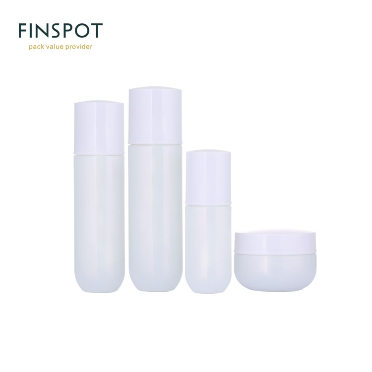 New White Frosted Bottle Glass Dropper Heavy Bottle 30ML Personal Care Packaging With Pump White Screw Cap 40ML 100ML