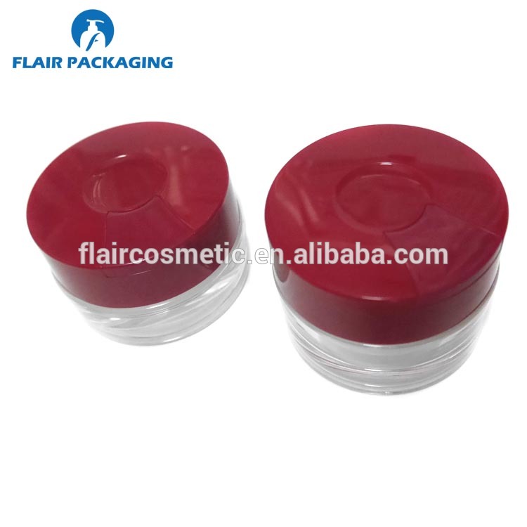 New acrylic cream packaging jar with spoon