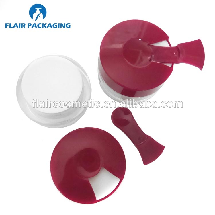 New acrylic cream packaging jar with spoon