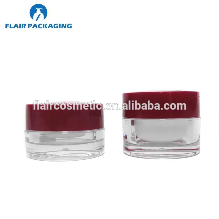 New acrylic cream packaging jar with spoon