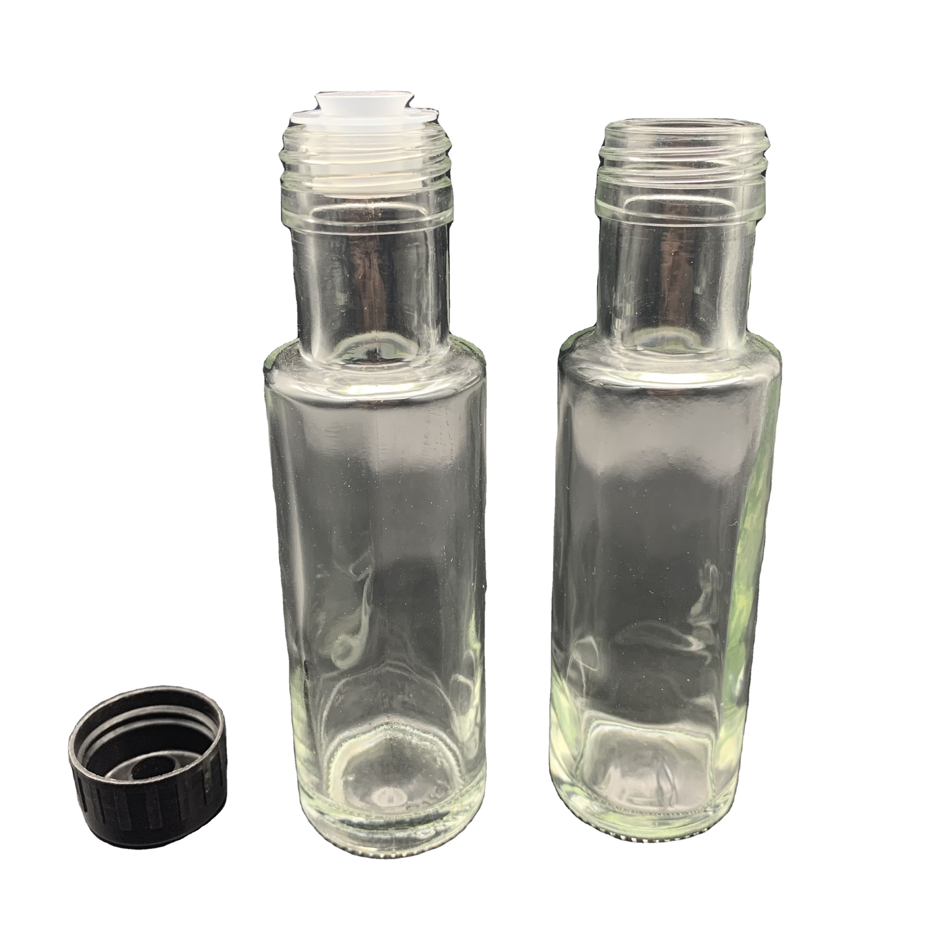 New arrival 100ml Mini clear olive oil glass bottle with olive oil cap