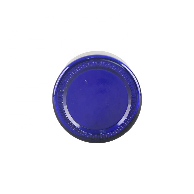 New arrival 10g 20g 60g 150g 300g cobalt blue glass jars with ABS silver plastic cap