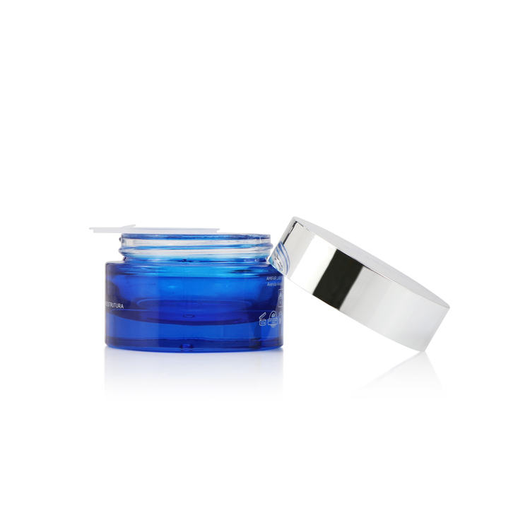 New arrival 15g 50ml mini thick blue eye gel glass facial cream containers cosmetic jar for skin care packaging
