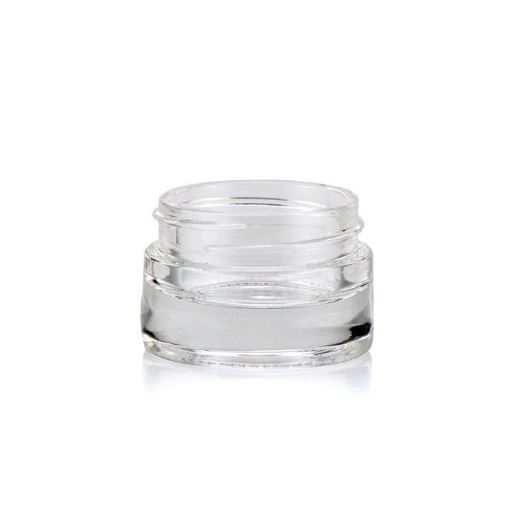 New arrival 15ml 1/2 fl oz round lotion gel mini containers small clear eye cream glass cosmetic jar with rose gold cap