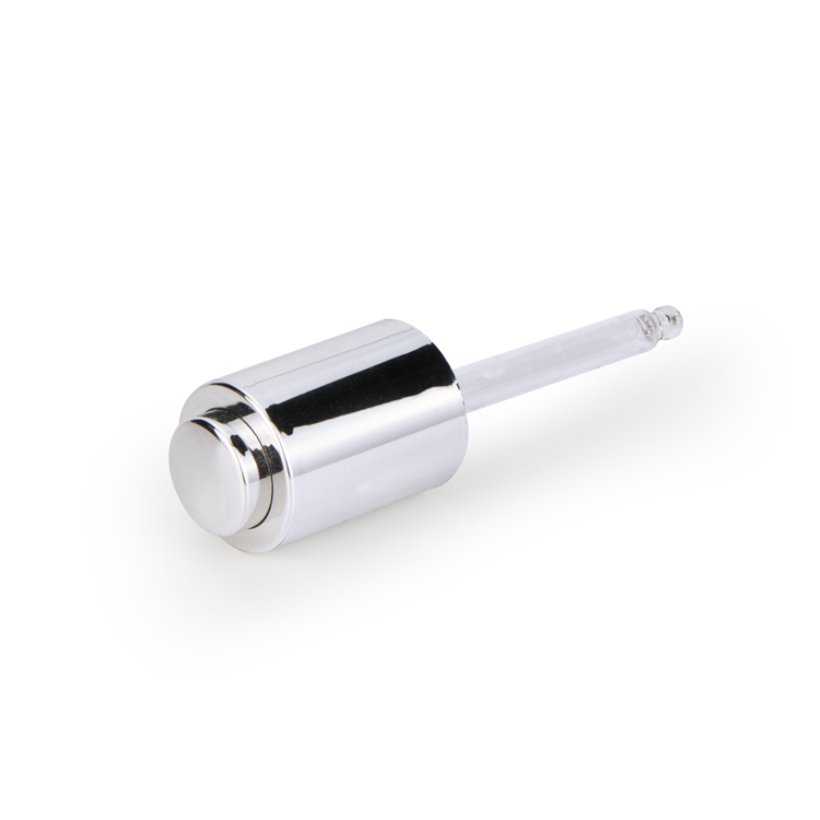 New arrival 15ml 30ml 40ml 50ml round shaped cosmetic serum oil amber glass bottle with silver push button dropper