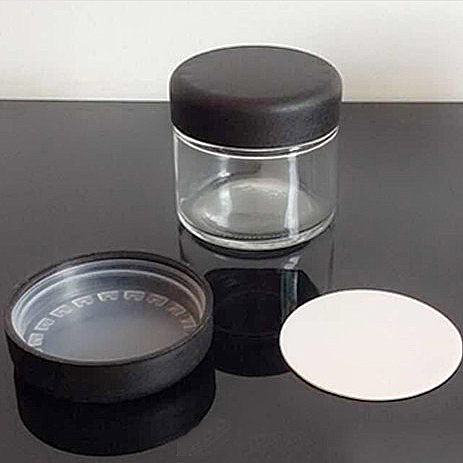 New arrival 1oz 2oz 3oz 4oz custom child proof glass jar hemp container with CRC cap/lid