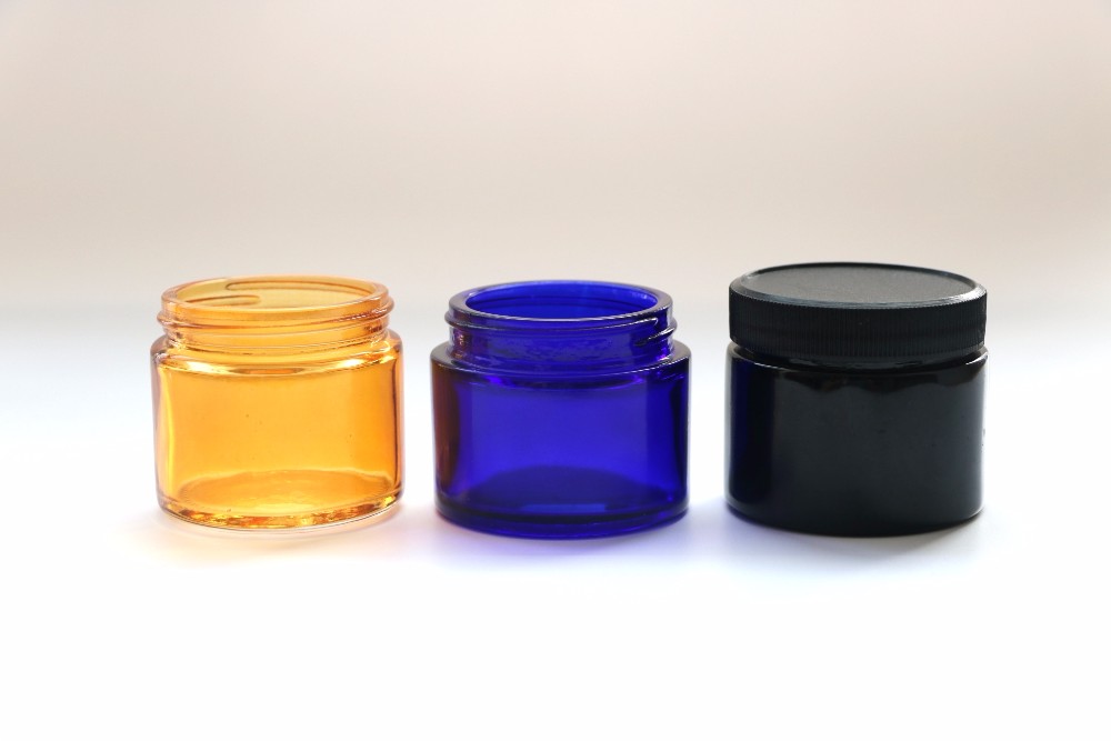 New arrival 1oz 2oz 3oz 4oz custom smell proof glass container cbd flower clear frosted wide mouth glass jar with lid
