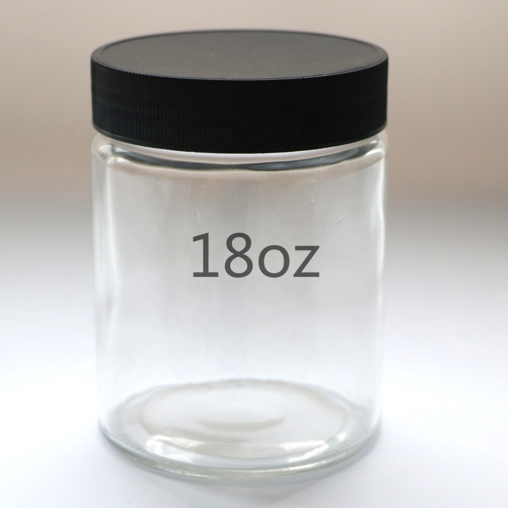New arrival 1oz 2oz 3oz 4oz custom smell proof glass container cbd flower clear frosted wide mouth glass jar with lid