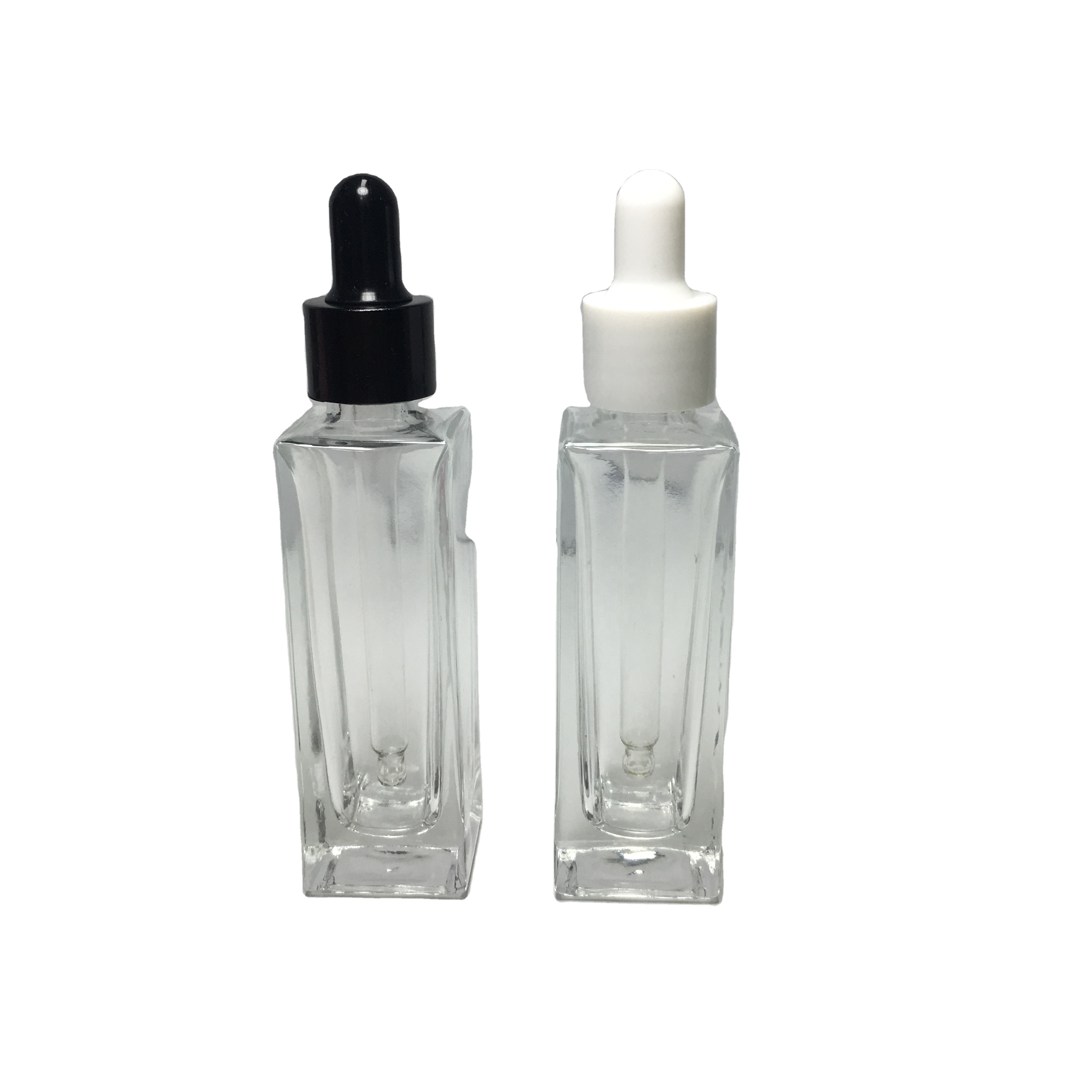 New arrival 1oz Transparent rectangular glass dropper bottles e liquid glass dropper bottles 1 oz rectangle shape