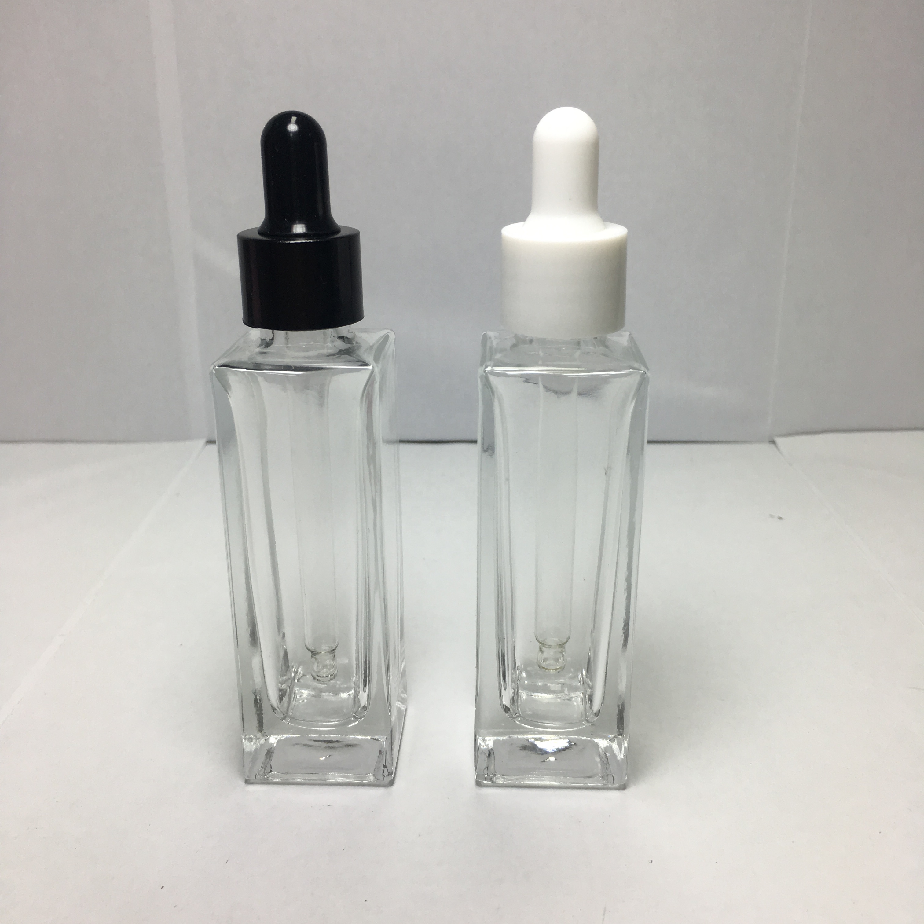 New arrival 1oz Transparent rectangular glass dropper bottles e liquid glass dropper bottles 1 oz rectangle shape