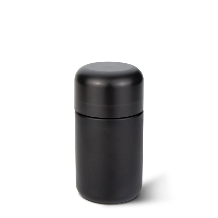 New arrival 2oz 3oz 4oz weed stash airtight container medical cylinder black weed child proof glass jars with lid