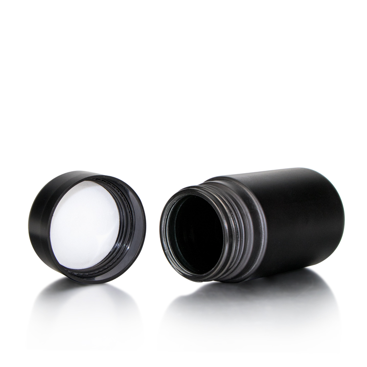 New arrival 2oz 3oz 4oz weed stash airtight container medical cylinder black weed child proof glass jars with lid