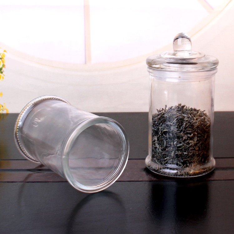 New arrival 300ml glass tea coffee storage bottle with glass lid