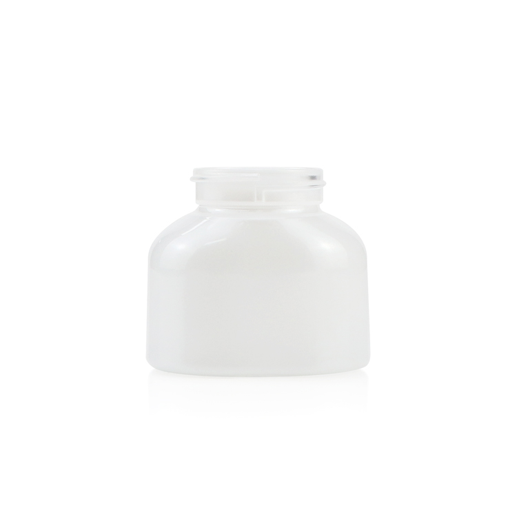 New arrival 30g 50 ml 1 1.7 fl oz empty white moisturizer cosmetic container face cream jar glass with plastic caps