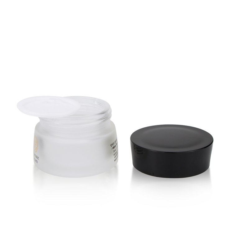 New arrival 30gram 50gram gradient body scrub cream cosmetic packaging flat skin care face cream glass jars with caps