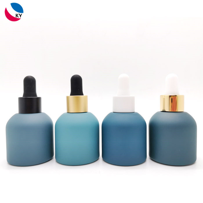 New arrival 30ml 1oz matte peacock bule essential oil serum glass bottle