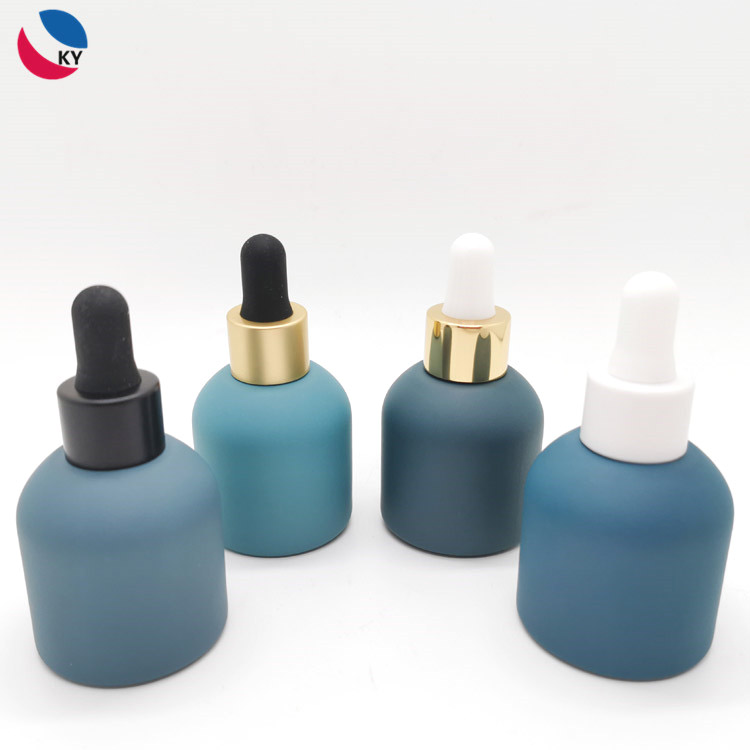 New arrival 30ml 1oz matte peacock bule essential oil serum glass bottle