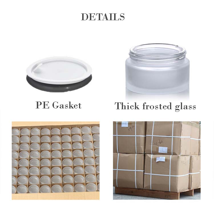 New arrival 50G glass packaging cream jar with black lid