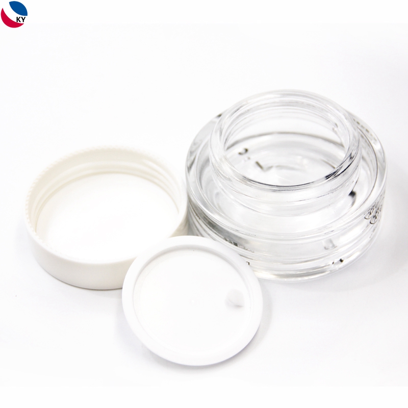 New arrival 50g 1.7oz clear cosmetic glass jar packing with white lid
