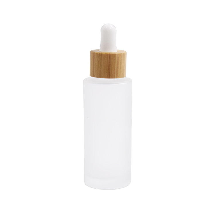 New arrival 50ml frosted bamboo glass dropper bottle with bamboo dropper
