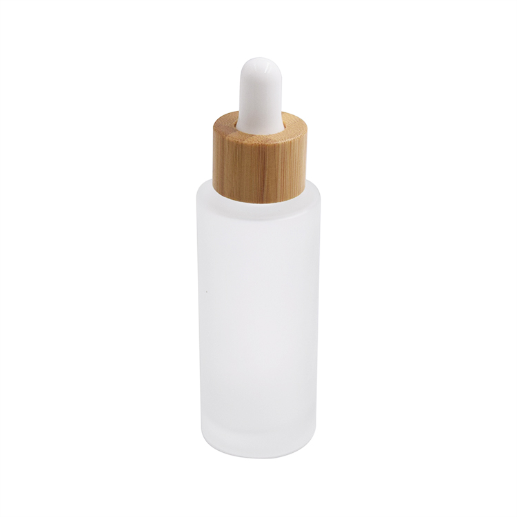 New arrival 50ml frosted bamboo glass dropper bottle with bamboo dropper