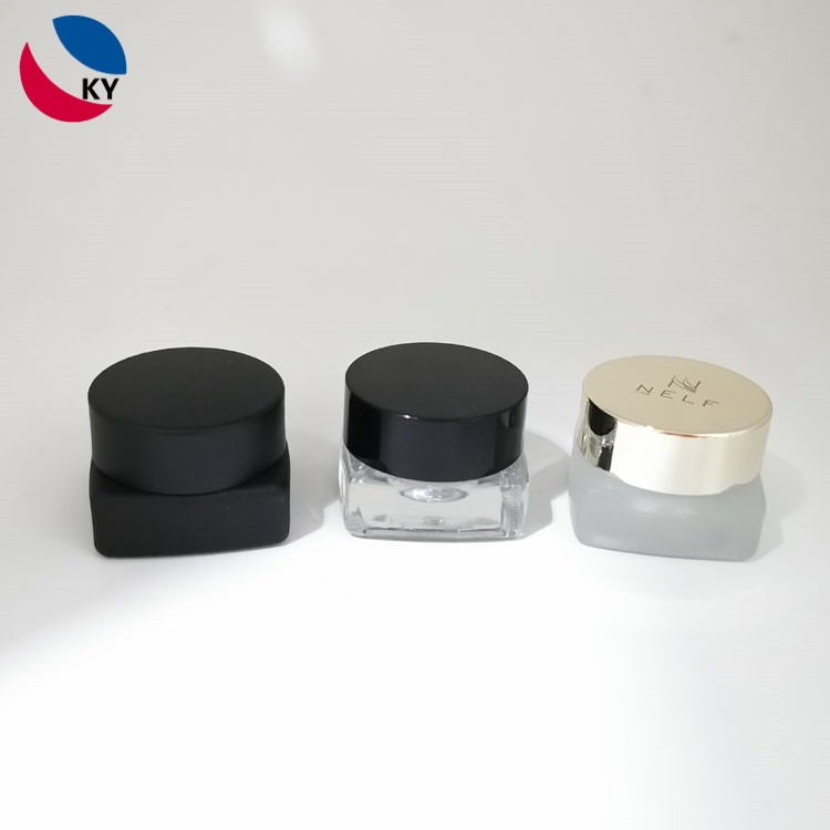 New arrival 5gr square glass lip balm jar cosmetics