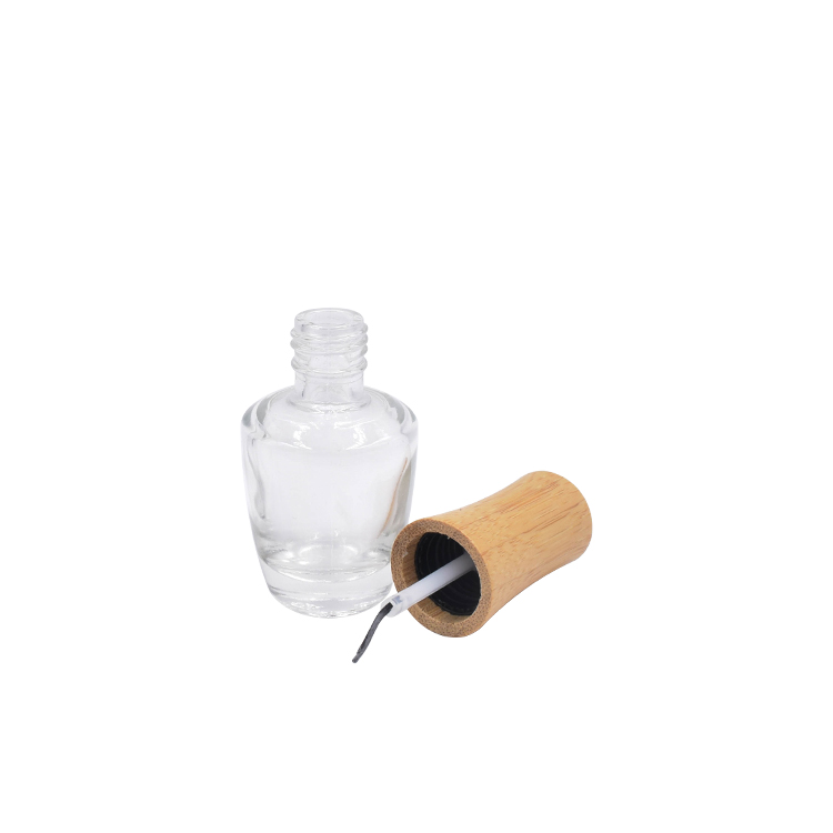 New arrival 5ml clear empty nail polish bottle with bamboo brush