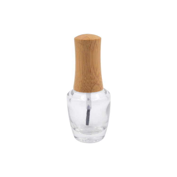 New arrival 5ml clear empty nail polish bottle with bamboo brush