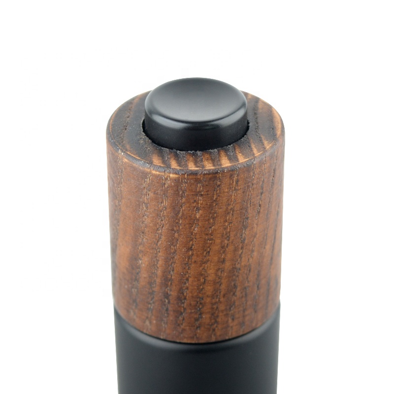 New arrival black frosting cosmetic lotion bottle with screw wooden cap
