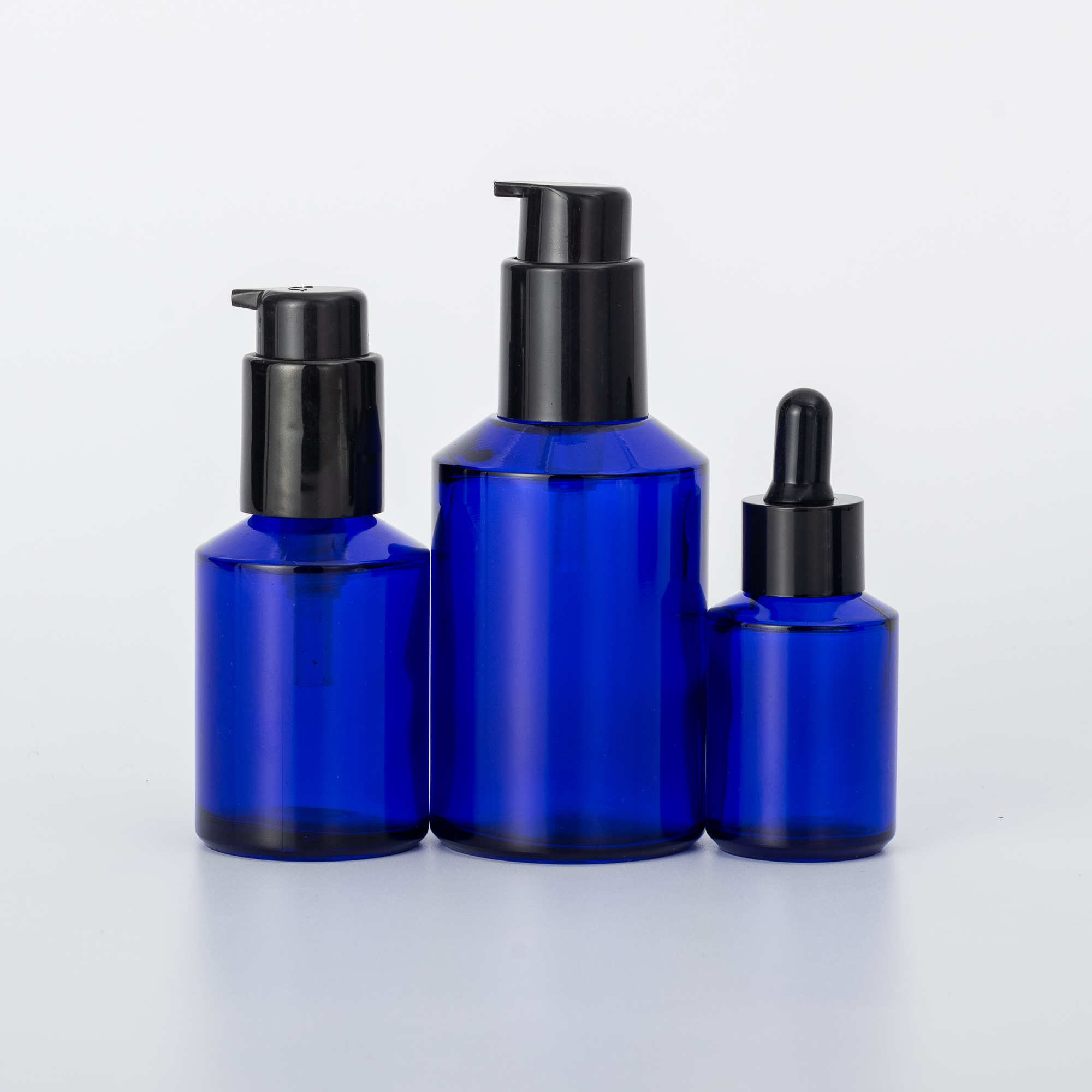 New arrival cobalt blue glass cream jars blue cobalt glass jars blue glass bottle