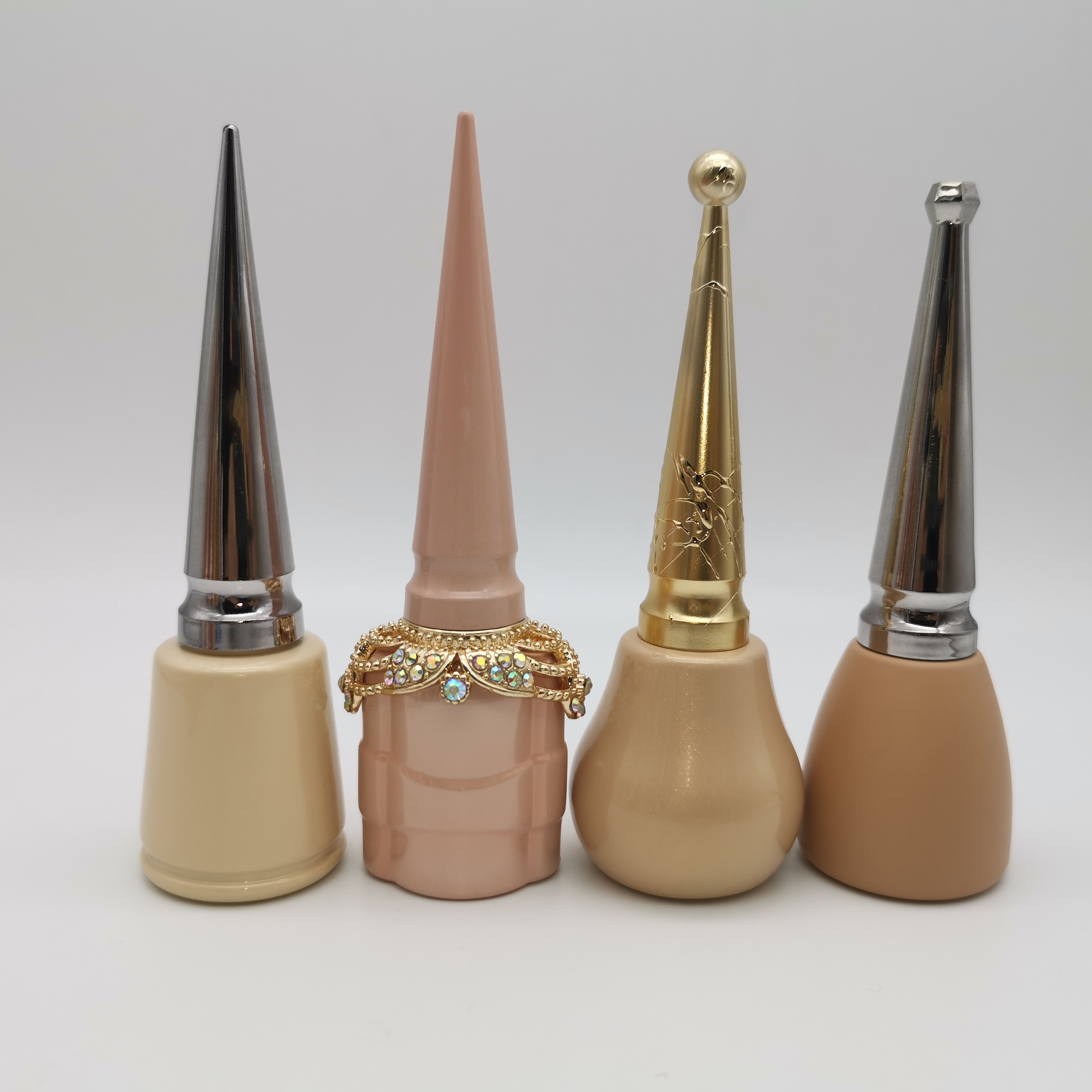 New arrival custom luxury electroplating cosmetic 10ml 15ml nail polish glass bottle with brush