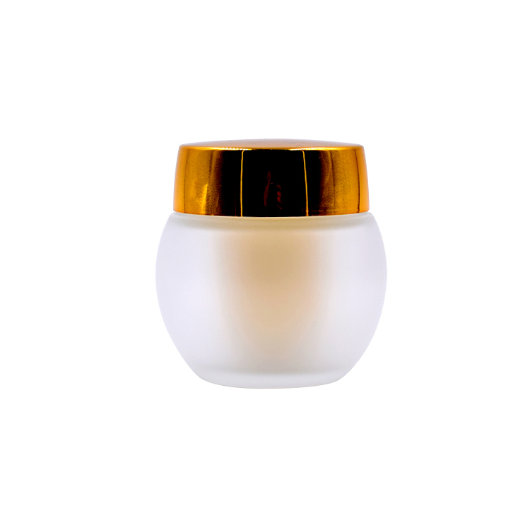 New arrival empty skin care custom logo  50g oval shape double wall glass jar with lid