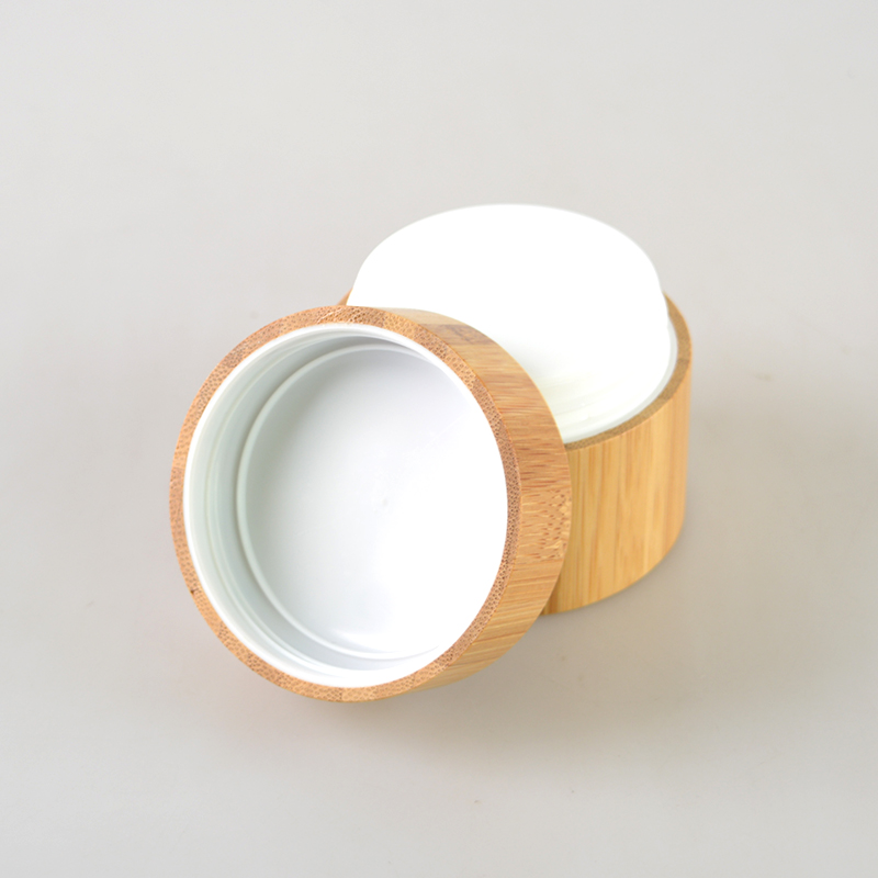 New arrival hot cake bamboo cosmetic cream jar for skincare packaging